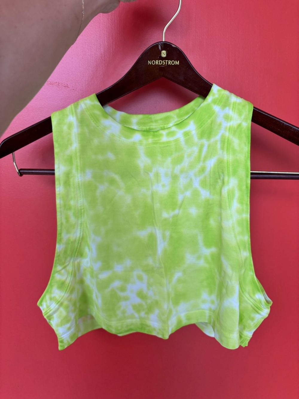 lululemon athletica Lime Green Tie-Dye Cropped Tank